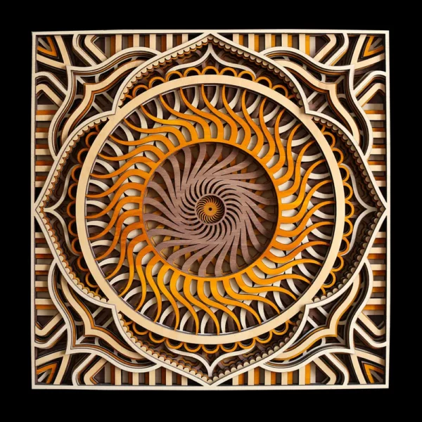 7D Mandala Spiral - Pinieweiss