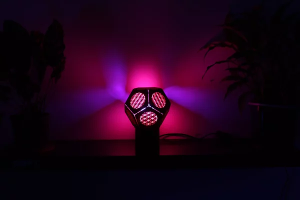 RGB Tischlampe Dodekaeder klein Blume des Lebens 1