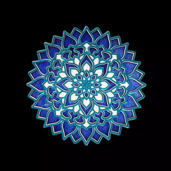 Multilayer Mandala Flower blauweiss