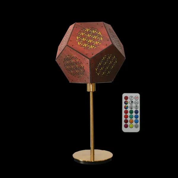 RGB Tischlampe Dodekaeder Blume des Lebens 6