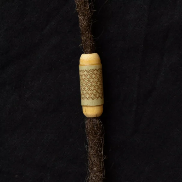Dreadlock Perle Bambus Blume des Lebens 5mm 1