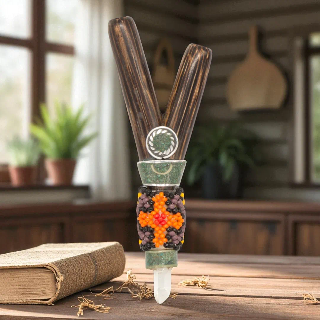 kuripe aus chonta mit kristall 1